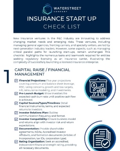 Startup Checklist for insurance. | WaterStreet Company