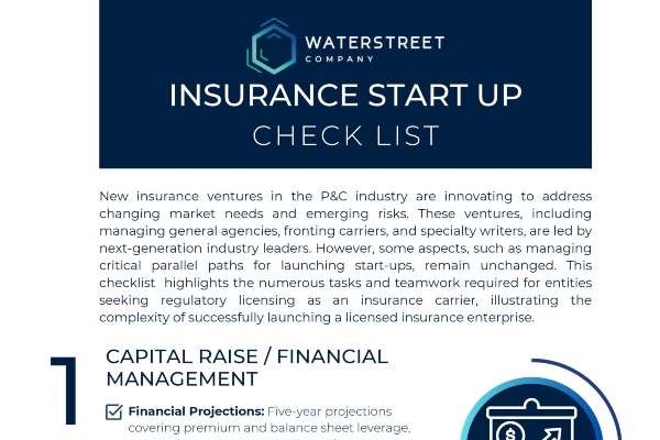 P&C Insurance Startup Checklist Thumbnail | WaterStreet Company